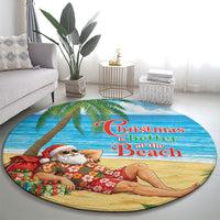 Hawaii Jolly Christmas Round Carpet Xmas Is Better At The Beach