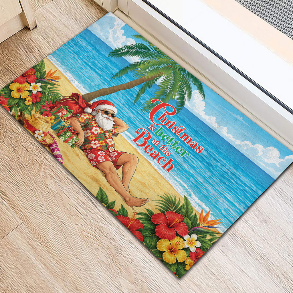 Hawaii Jolly Christmas Rubber Doormat Xmas Is Better At The Beach