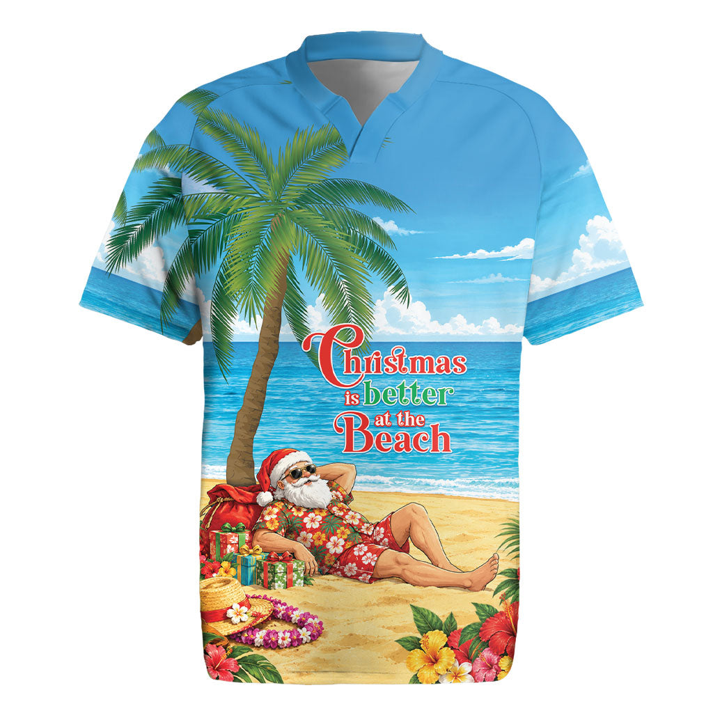 Hawaii Jolly Christmas Rugby Jersey Xmas Is Better At The Beach