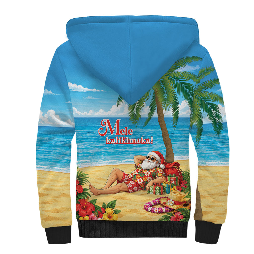 Hawaii Jolly Christmas Sherpa Hoodie Xmas Is Better At The Beach
