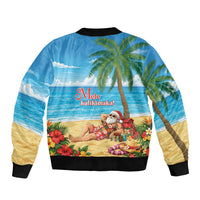 Hawaii Jolly Christmas Sleeve Zip Bomber Jacket Xmas Is Better At The Beach