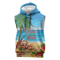 Hawaii Jolly Christmas Sleeveless Hoodie Xmas Is Better At The Beach