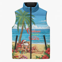 Hawaii Jolly Christmas Sleeveless Puffer Jacket Xmas Is Better At The Beach