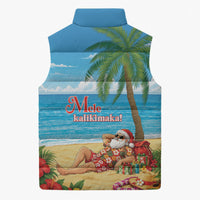 Hawaii Jolly Christmas Sleeveless Puffer Jacket Xmas Is Better At The Beach