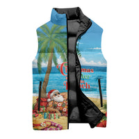Hawaii Jolly Christmas Sleeveless Puffer Jacket Xmas Is Better At The Beach