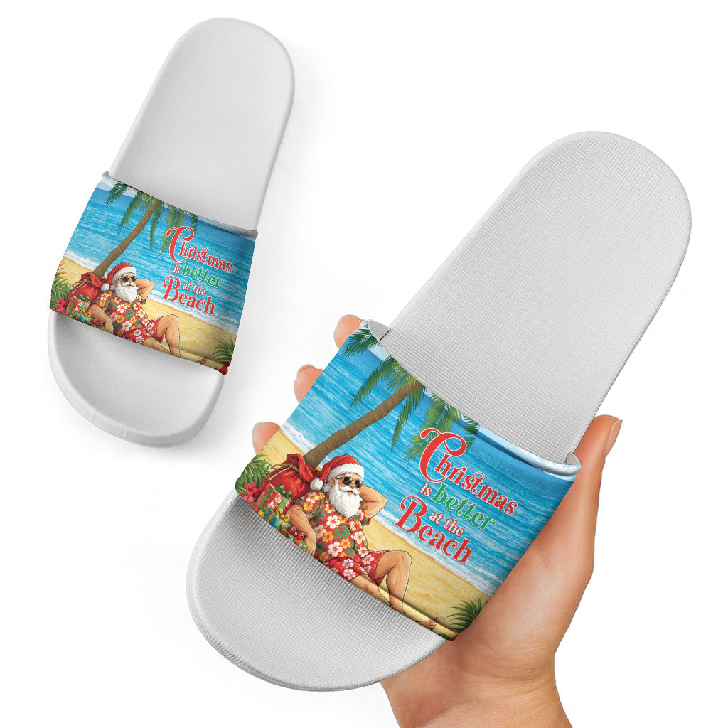 Hawaii Jolly Christmas Slide Sandals Xmas Is Better At The Beach