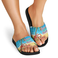 Hawaii Jolly Christmas Slide Sandals Xmas Is Better At The Beach