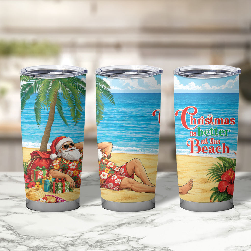 Hawaii Jolly Christmas Tumbler Cup Xmas Is Better At The Beach