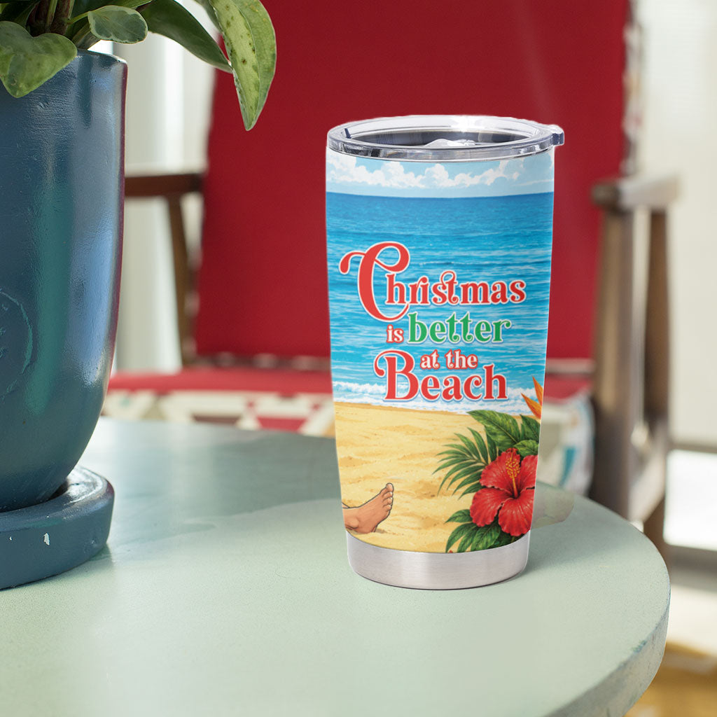 Hawaii Jolly Christmas Tumbler Cup Xmas Is Better At The Beach