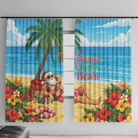 Hawaii Jolly Christmas Window Curtain Xmas Is Better At The Beach