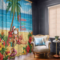 Hawaii Jolly Christmas Window Curtain Xmas Is Better At The Beach