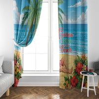 Hawaii Jolly Christmas Window Curtain Xmas Is Better At The Beach