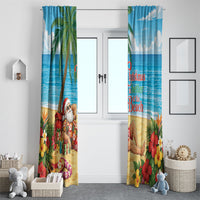 Hawaii Jolly Christmas Window Curtain Xmas Is Better At The Beach