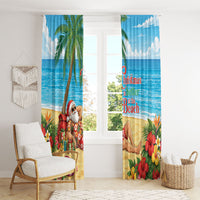 Hawaii Jolly Christmas Window Curtain Xmas Is Better At The Beach