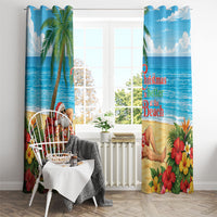 Hawaii Jolly Christmas Window Curtain Xmas Is Better At The Beach