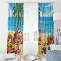 Hawaii Jolly Christmas Window Curtain Xmas Is Better At The Beach