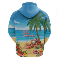 Hawaii Jolly Christmas Zip Hoodie Xmas Is Better At The Beach