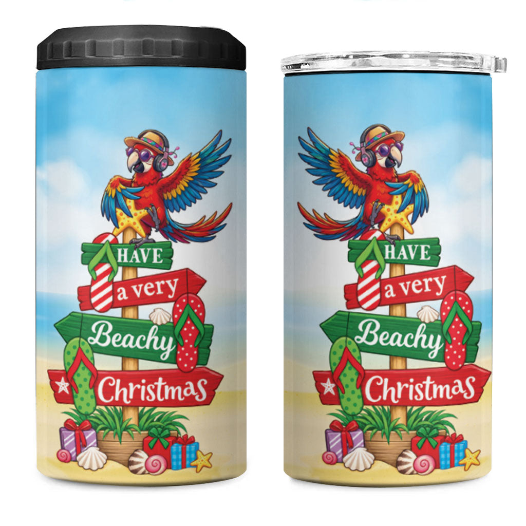 Hawaii Christmas 4 in 1 Can Cooler Tumbler Have A Very Beachy Christmas