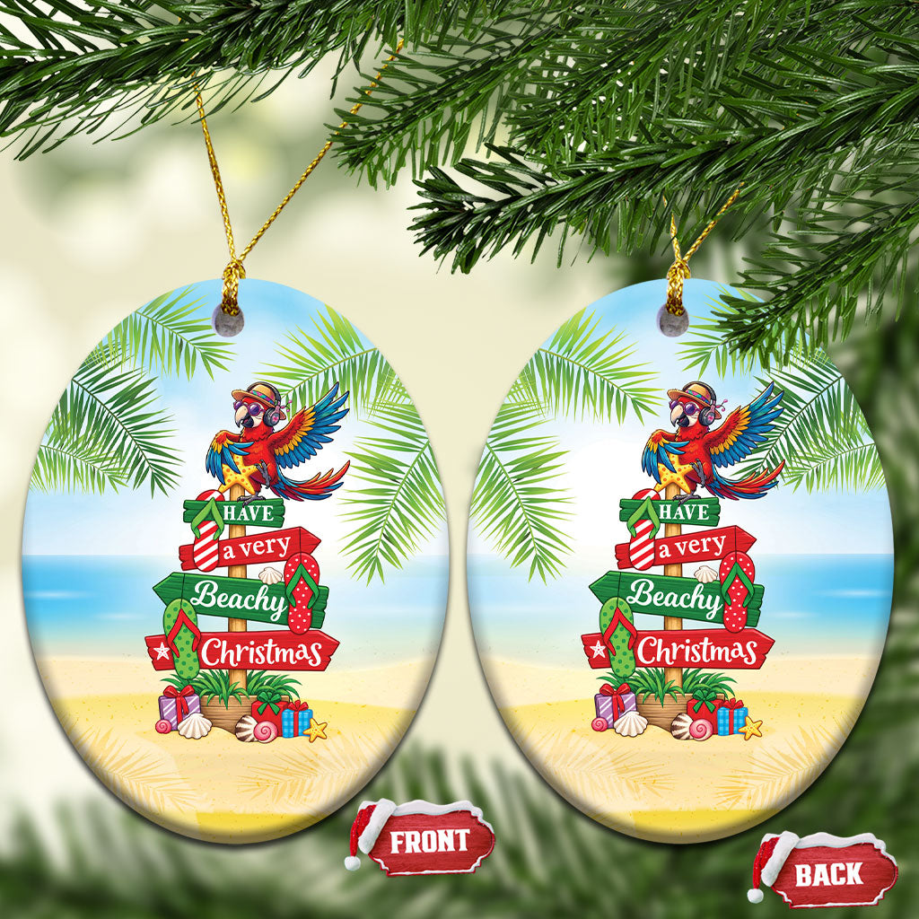 Hawaii Christmas Ceramic Ornament Have A Very Beachy Christmas