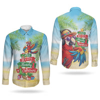 Hawaii Christmas Couples Matching Off Shoulder Maxi Dress and Long Sleeve Button Shirt Have A Very Beachy Christmas