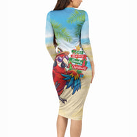 Hawaii Christmas Long Sleeve Bodycon Dress Have A Very Beachy Christmas