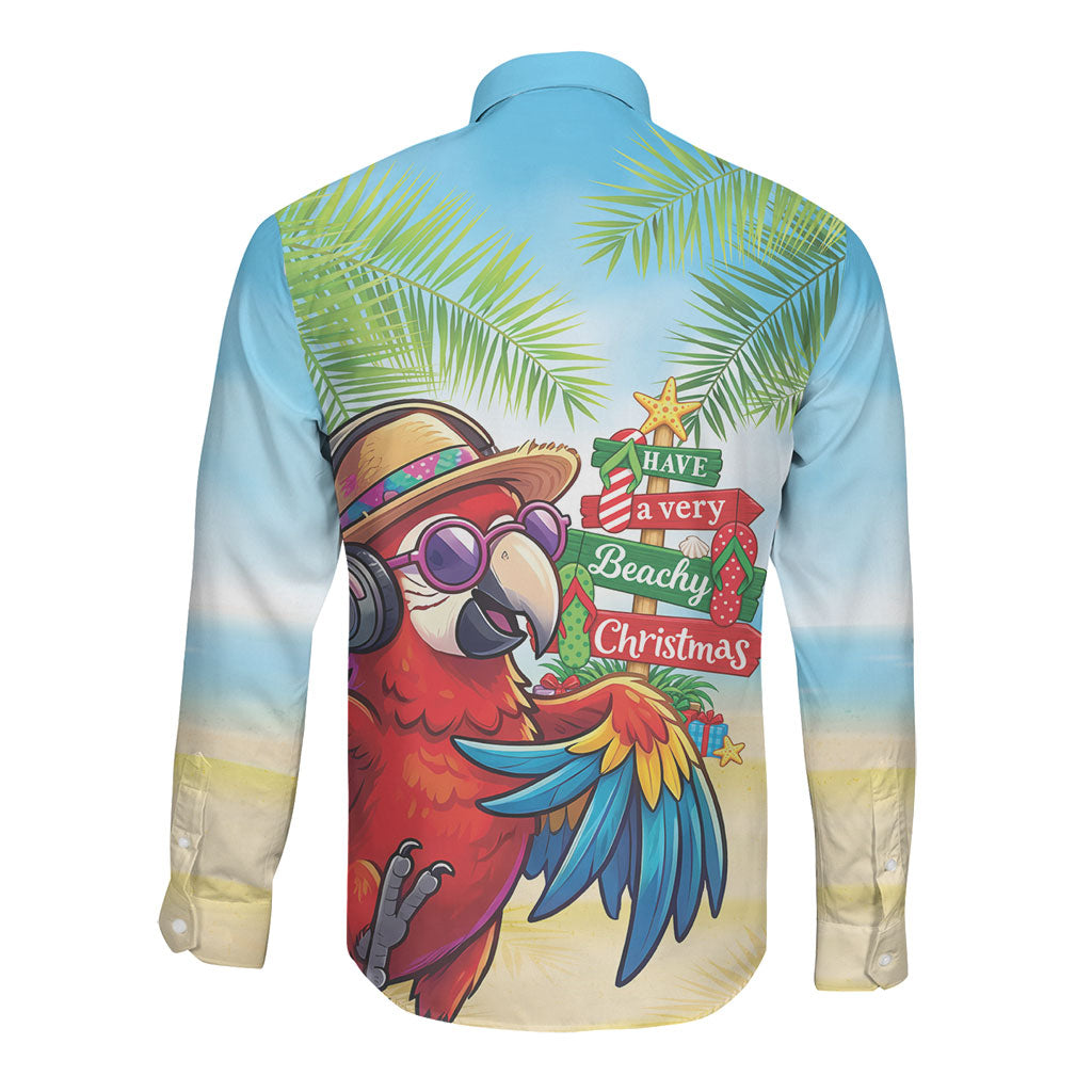 Hawaii Christmas Long Sleeve Button Shirt Have A Very Beachy Christmas