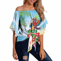 Hawaii Christmas Off Shoulder Wrap Waist Top Have A Very Beachy Christmas