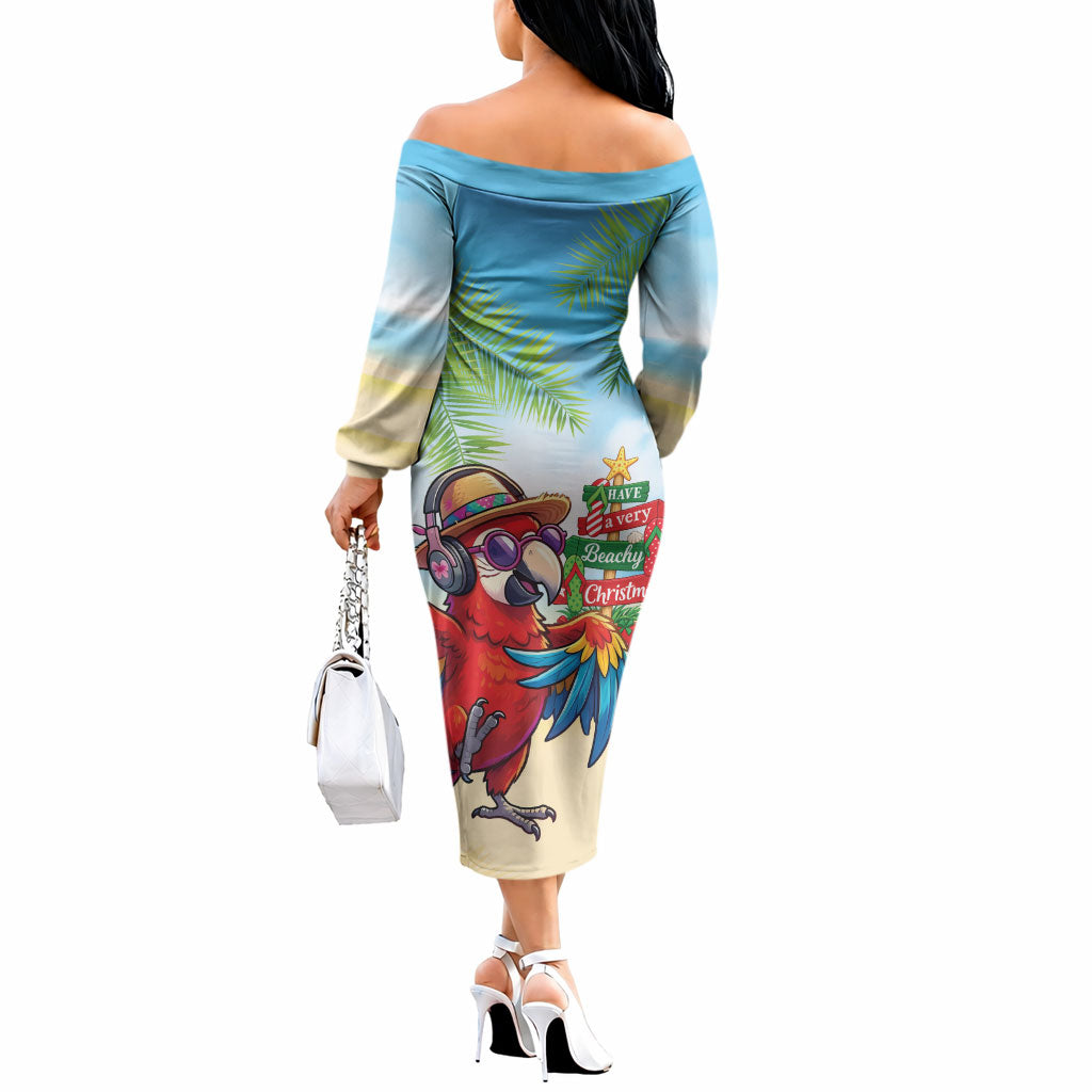 Hawaii Christmas Off The Shoulder Long Sleeve Dress Have A Very Beachy Christmas