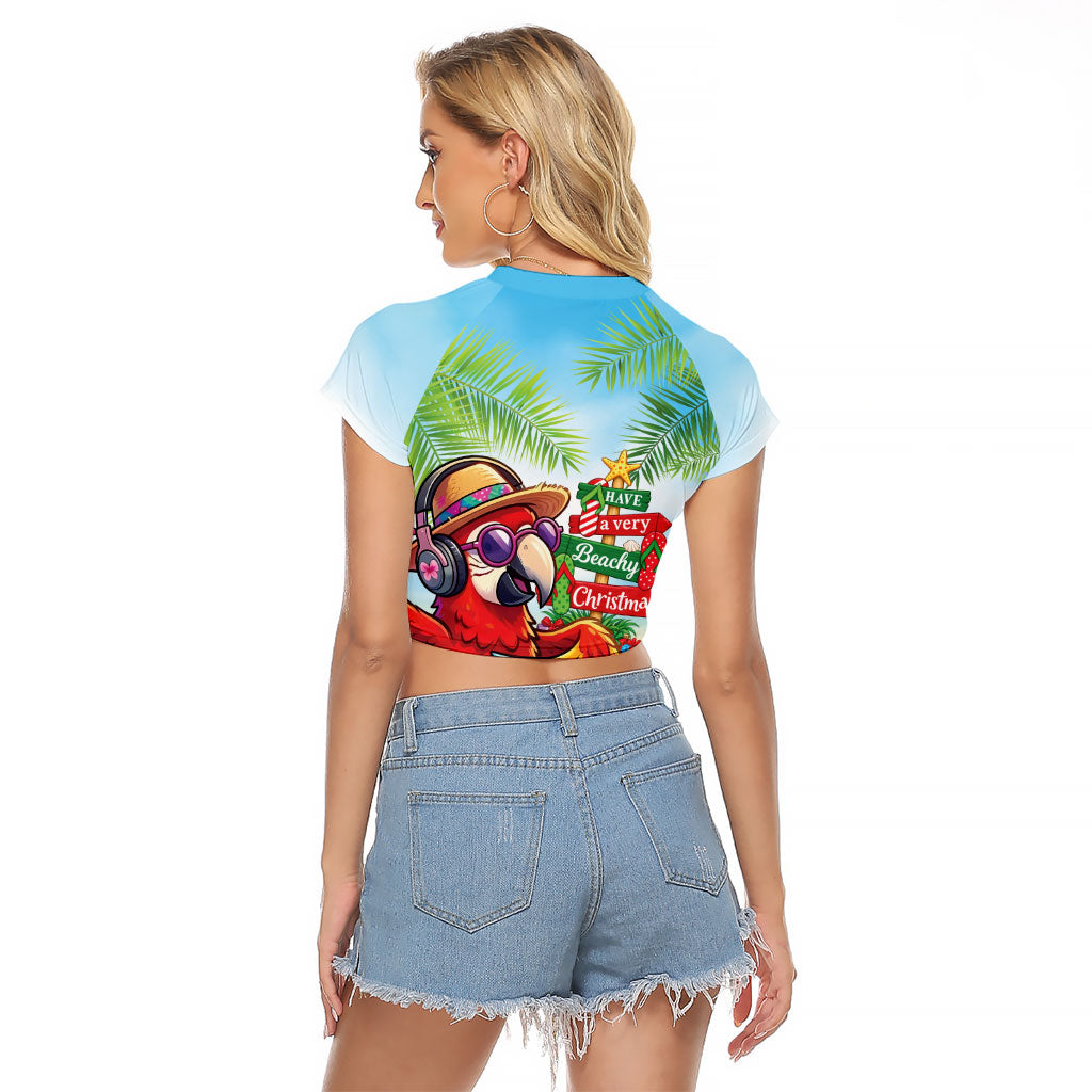 Hawaii Christmas Raglan Cropped T Shirt Have A Very Beachy Christmas
