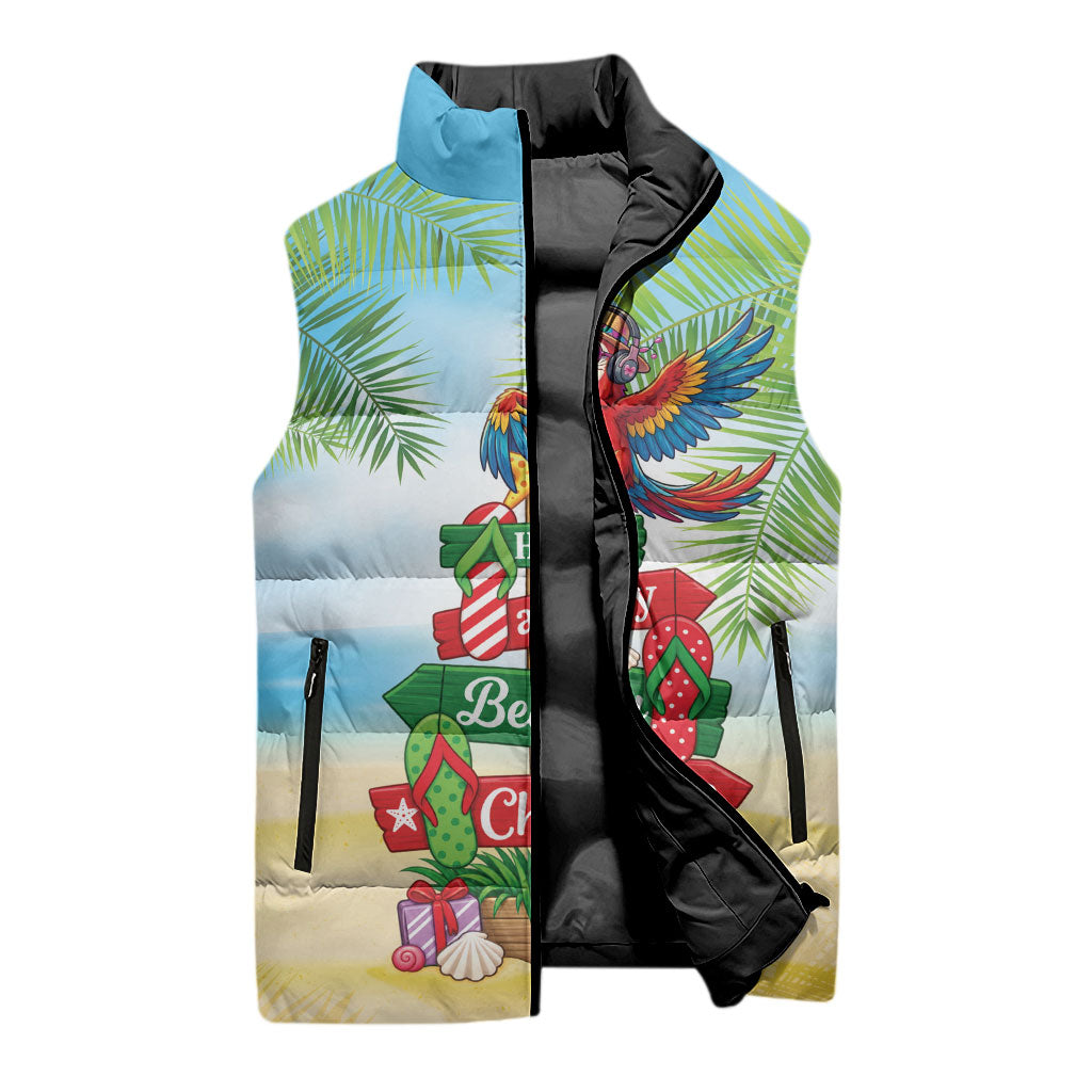 Hawaii Christmas Sleeveless Puffer Jacket Have A Very Beachy Christmas