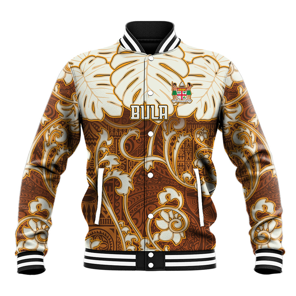 Personalized Fiji Spring Break Baseball Jacket Fijian Tapa Pattern Brown LT05 Unisex Brown - Polynesian Pride