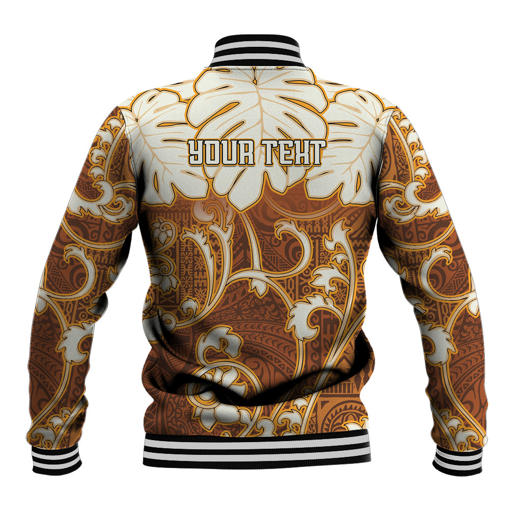 Personalized Fiji Spring Break Baseball Jacket Fijian Tapa Pattern Brown LT05 - Polynesian Pride
