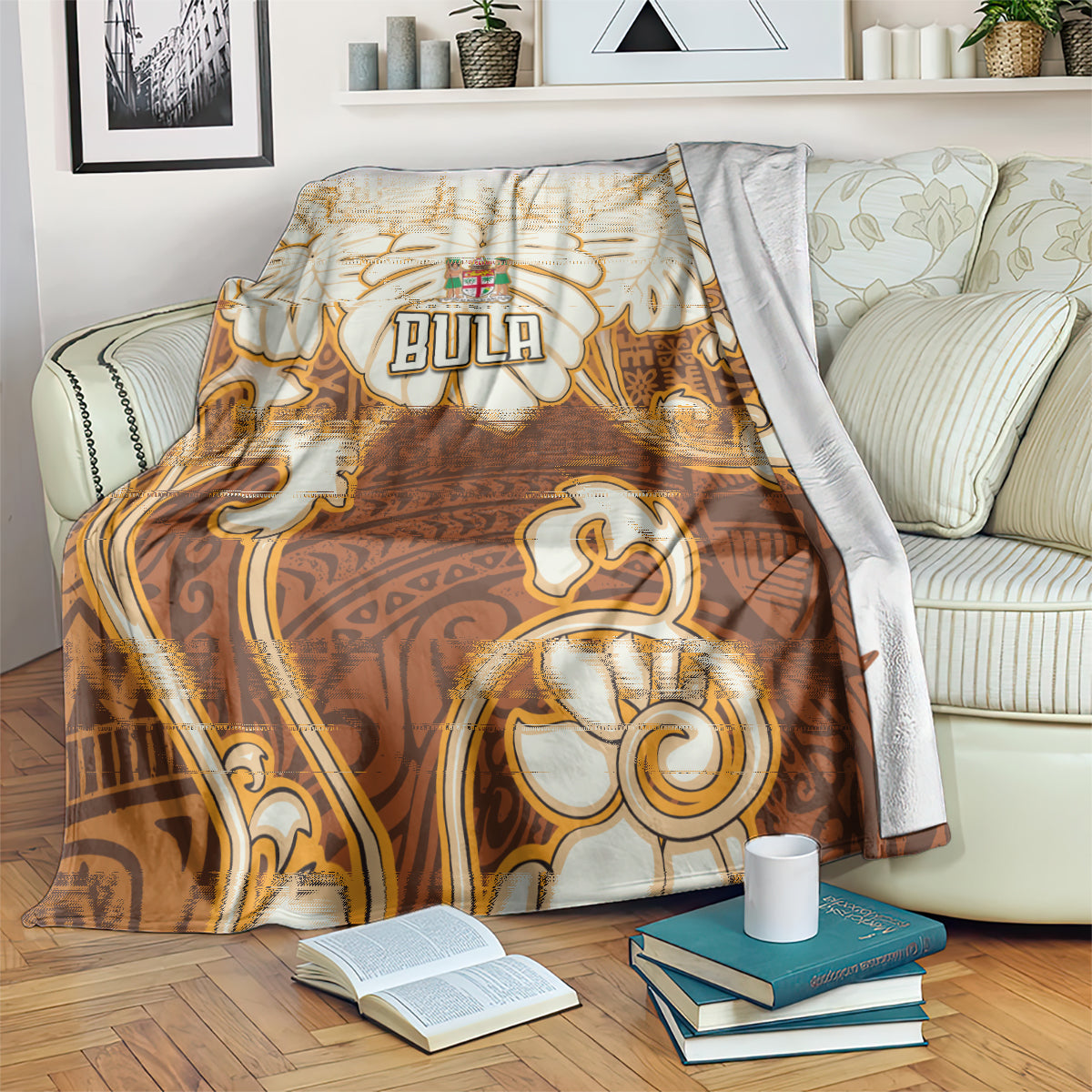 Personalized Fiji Spring Break Blanket Fijian Tapa Pattern Brown LT05 - Polynesian Pride