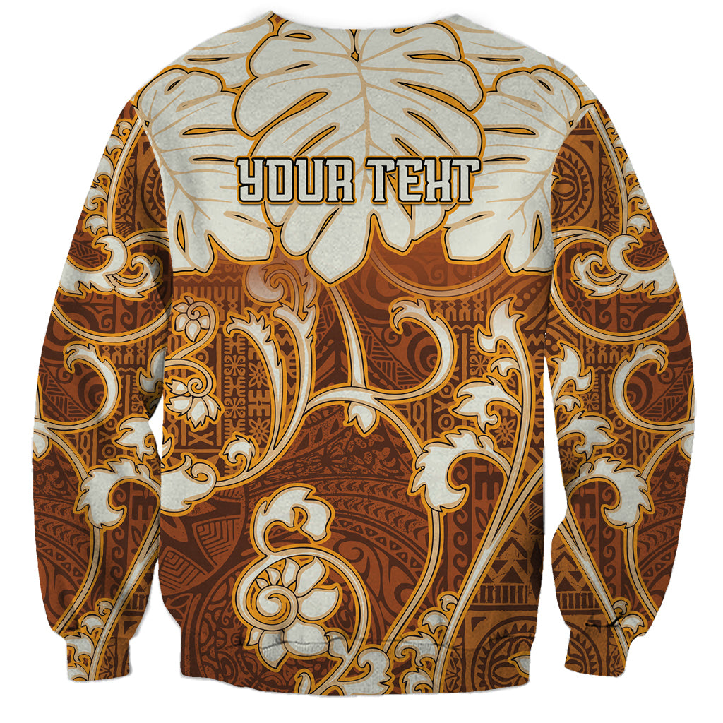 Personalized Fiji Spring Break Sweatshirt Fijian Tapa Pattern Brown LT05 - Polynesian Pride