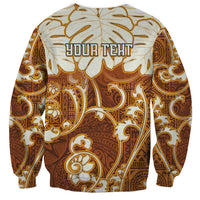 Personalized Fiji Spring Break Sweatshirt Fijian Tapa Pattern Brown LT05 - Polynesian Pride