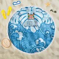 Fiji Spring Break Beach Blanket Fijian Tapa Pattern Blue LT05 One Size 150cm Blue - Wonder Print Shop
