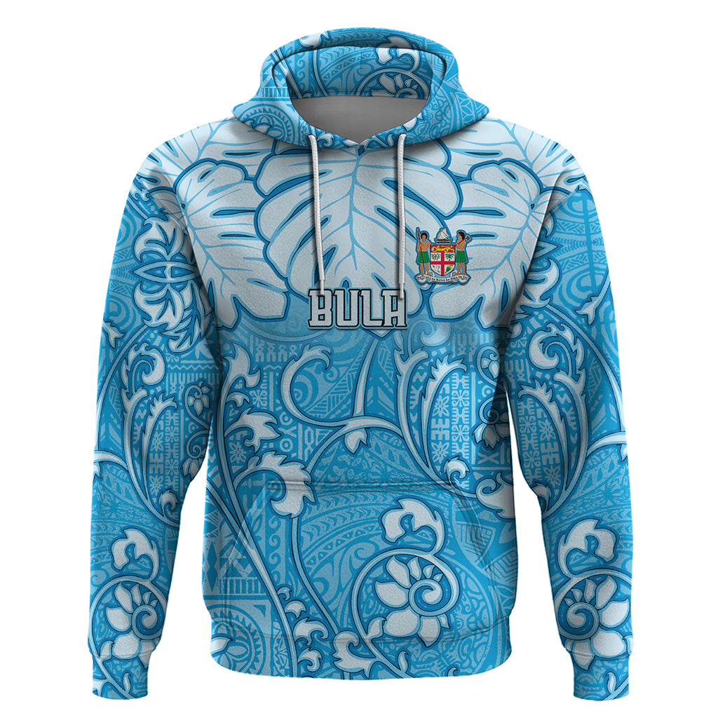 Personalized Fiji Spring Break Hoodie Fijian Tapa Pattern Blue LT05 Blue - Polynesian Pride