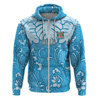 Personalized Fiji Spring Break Hoodie Fijian Tapa Pattern Blue LT05 - Polynesian Pride