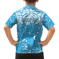 Personalized Fiji Spring Break Kid Hawaiian Shirt Fijian Tapa Pattern Blue LT05 - Polynesian Pride
