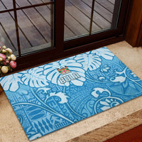 Fiji Spring Break Rubber Doormat Fijian Tapa Pattern Blue LT05 - Polynesian Pride