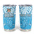 Personalized Fiji Spring Break Tumbler Cup Fijian Tapa Pattern Blue