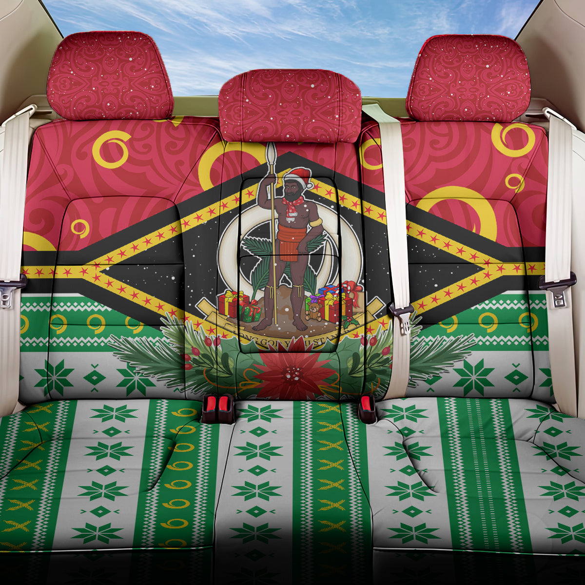 Vanuatu Christmas Back Car Seat Cover Santa God Yumi