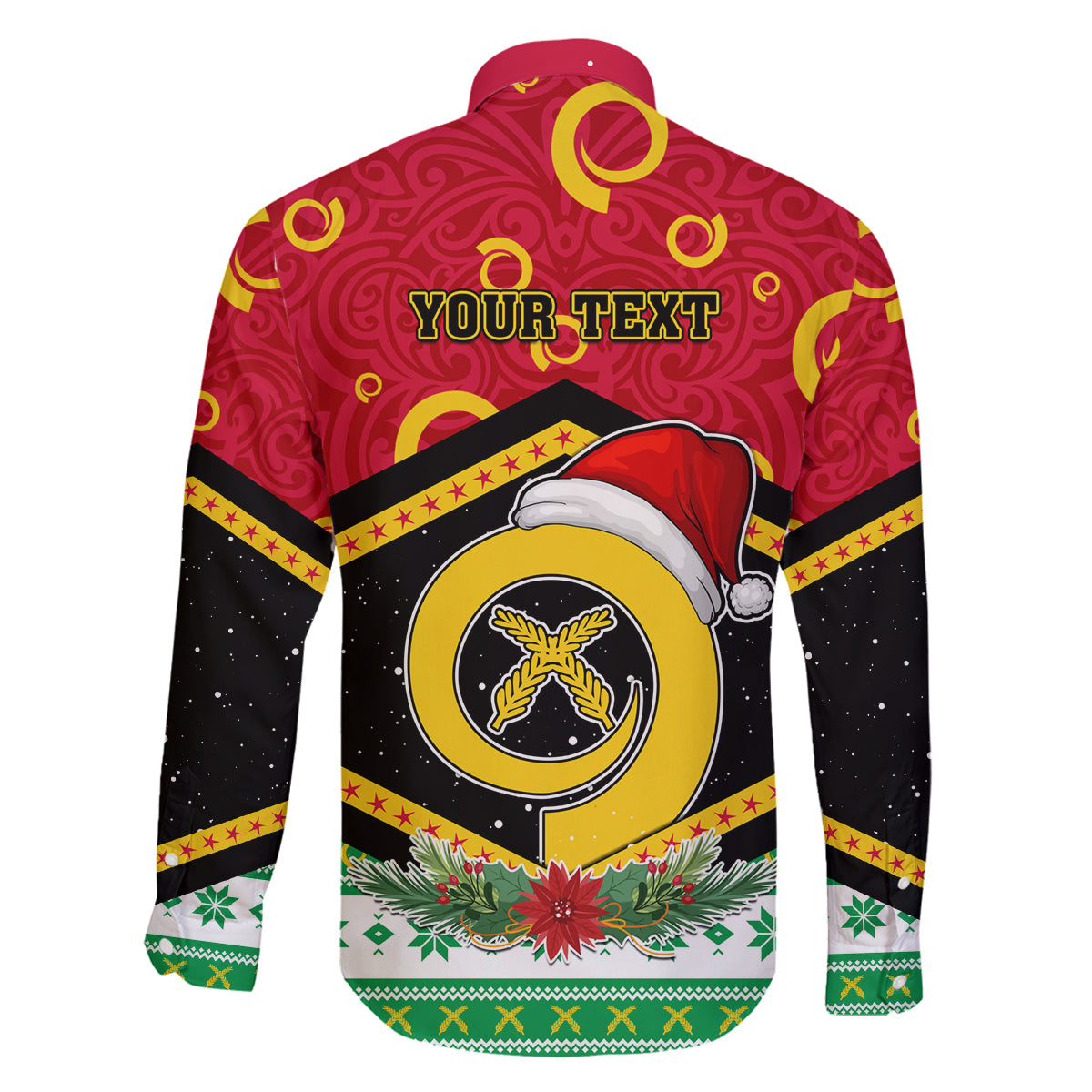 Personalized Vanuatu Christmas Family Matching Long Sleeve Bodycon Dress and Hawaiian Shirt Santa God Yumi LT05 - Polynesian Pride