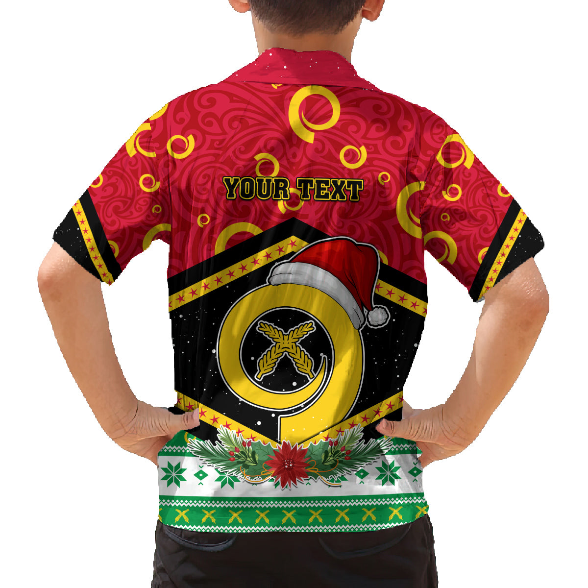 Personalized Vanuatu Christmas Family Matching Off Shoulder Maxi Dress and Hawaiian Shirt Santa God Yumi LT05 - Polynesian Pride