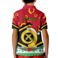 Personalized Vanuatu Christmas Kid Polo Shirt Santa God Yumi LT05 - Polynesian Pride