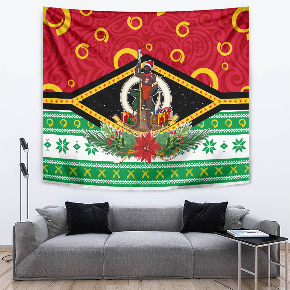 Vanuatu Christmas Tapestry Santa God Yumi LT05 - Polynesian Pride