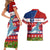 Personalized Samoa Christmas Couples Matching Short Sleeve Bodycon Dress and Hawaiian Shirt Santas Whale Manuia Le Kerisimasi LT05 - Polynesian Pride