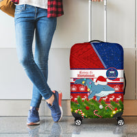 Samoa Christmas Luggage Cover Santas Whale Manuia Le Kerisimasi LT05 - Polynesian Pride