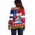 Personalized Samoa Christmas Off Shoulder Sweater Santas Whale Manuia Le Kerisimasi LT05 - Polynesian Pride