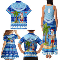 Personalized Fiji Christmas Family Matching Tank Maxi Dress and Hawaiian Shirt Santa Claus Surf Marau Na Kerisimasi LT05 - Polynesian Pride
